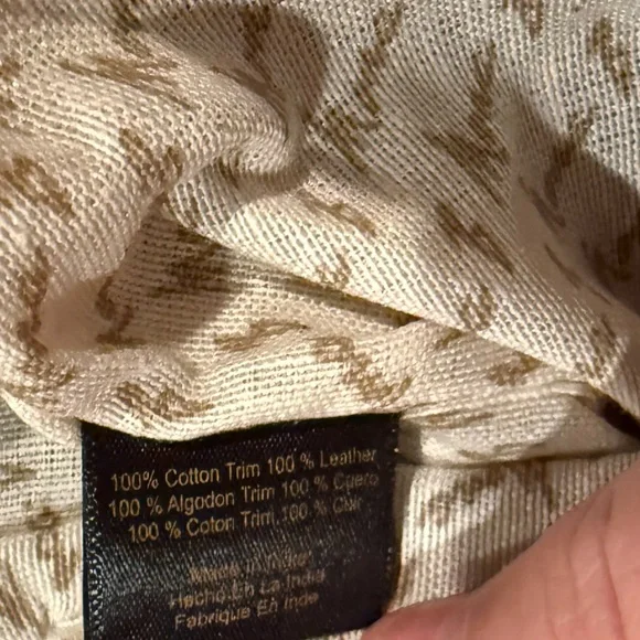 💜 Mona B Cream Canvas Lace Boho Tote Bag • Leather Straps • NWOT 👜 - Picture 5 of 5